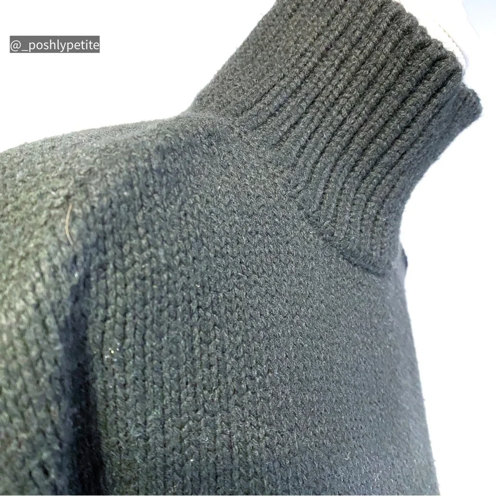 Zara knit small black mock  neck button sweater - Picture 6 of 16